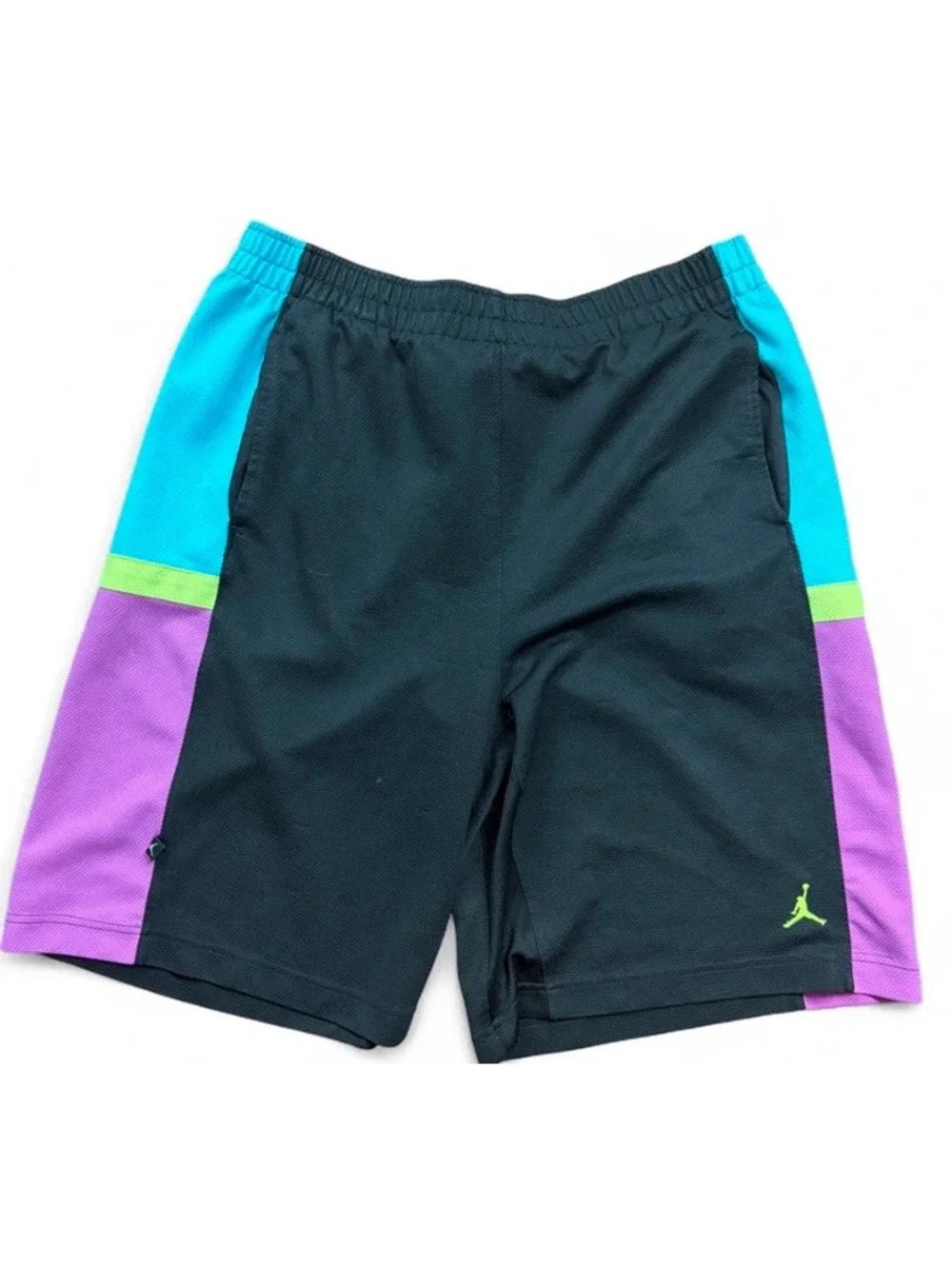 Y2K Jordan Mens Air Jordan Basketball Shorts- Black/Blue/Pink